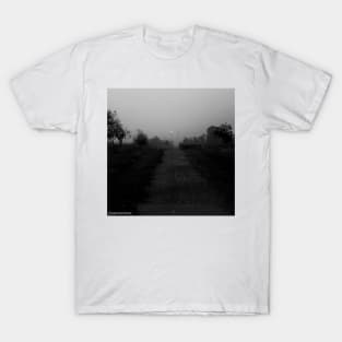 Empty road leading nowhere (black and white photography)) T-Shirt